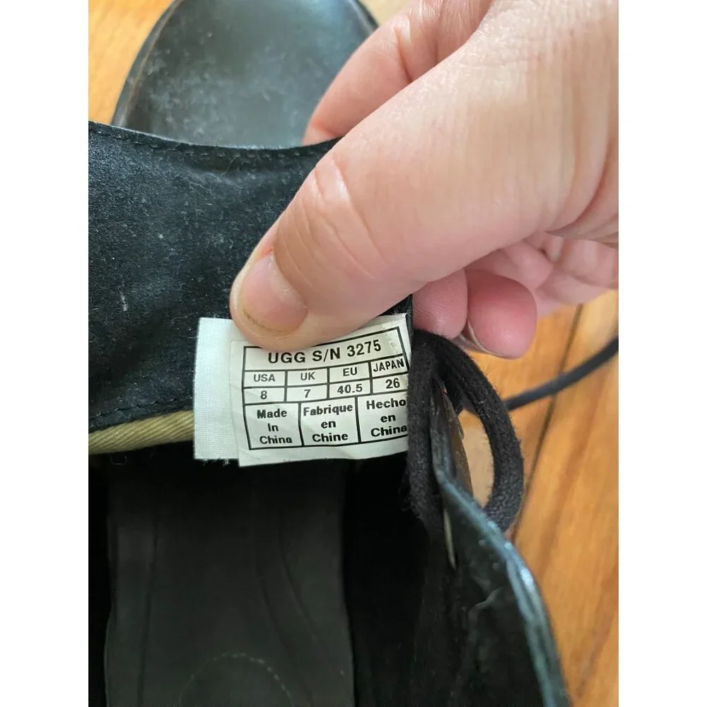 Men's UGG Leighton Black Leather Chukka Boots S/N 3275‎ Size 8